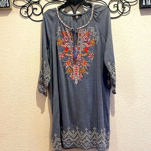 Johnny was Embroidered Tunic dress in XS